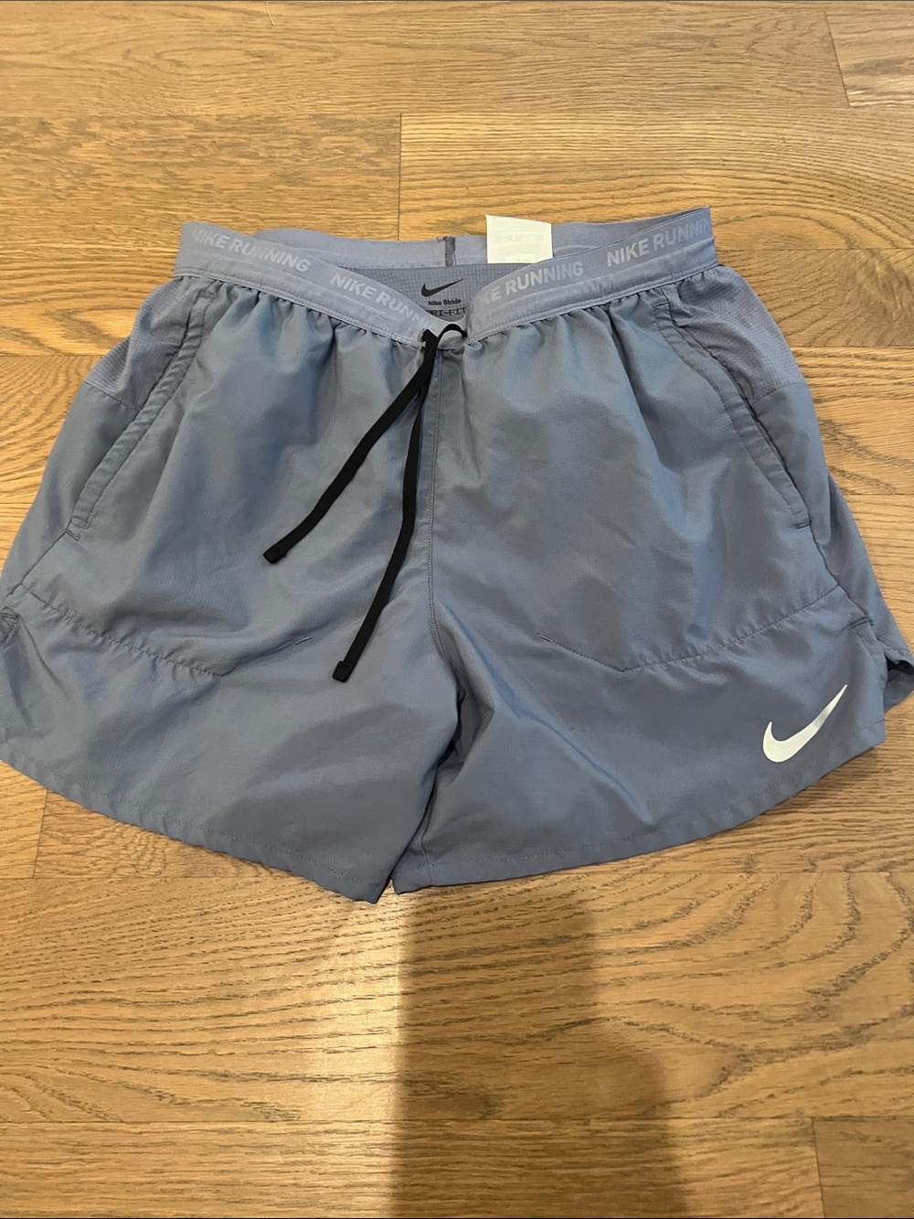 Nike Slate Blue Men's Athletic Shorts with White Swoosh